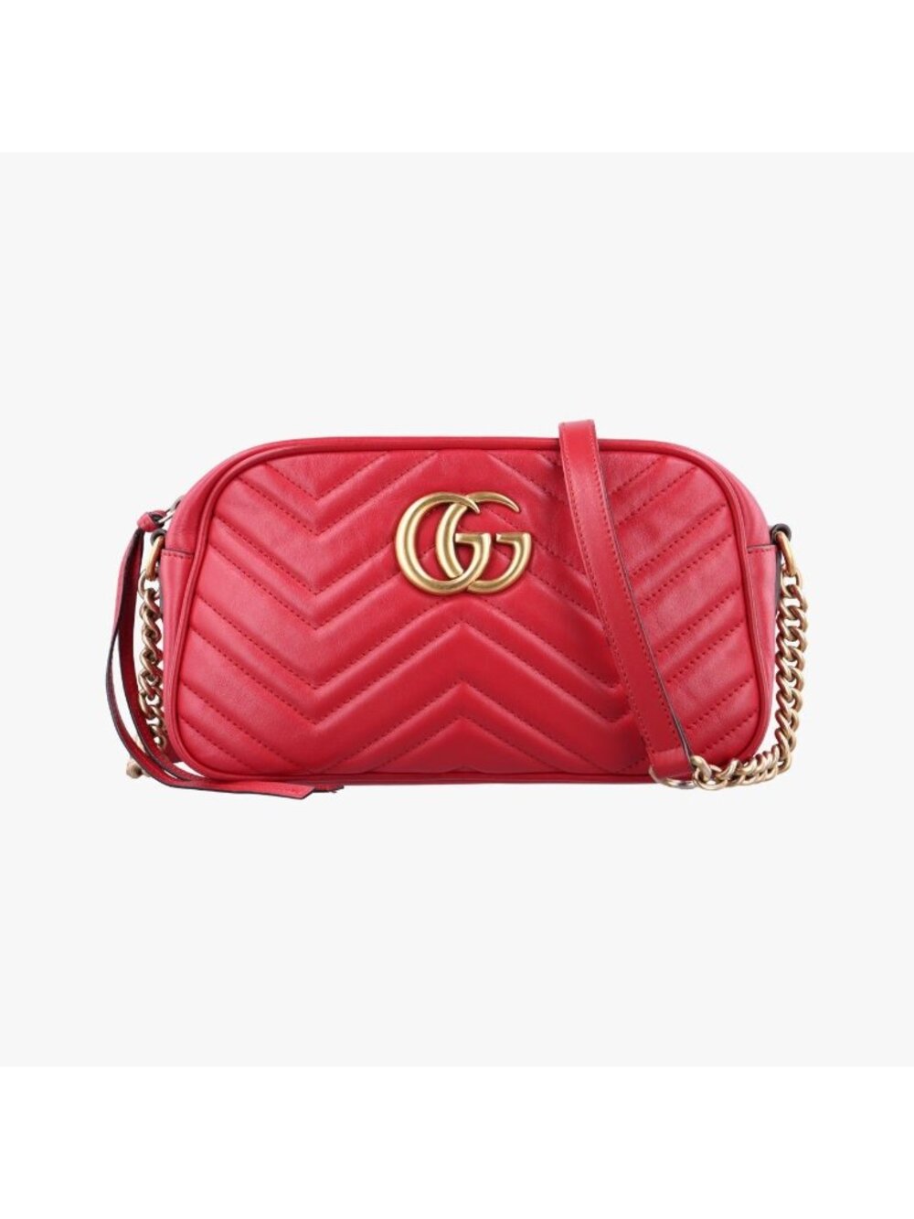 Gucci GG Marmont Red Leather Shoulder Bag
